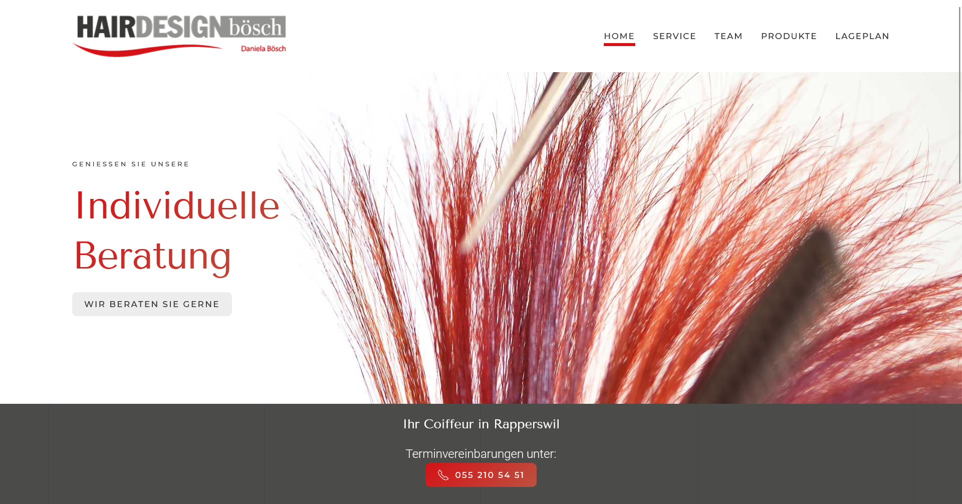 Website für Coiffeur Rapperswil