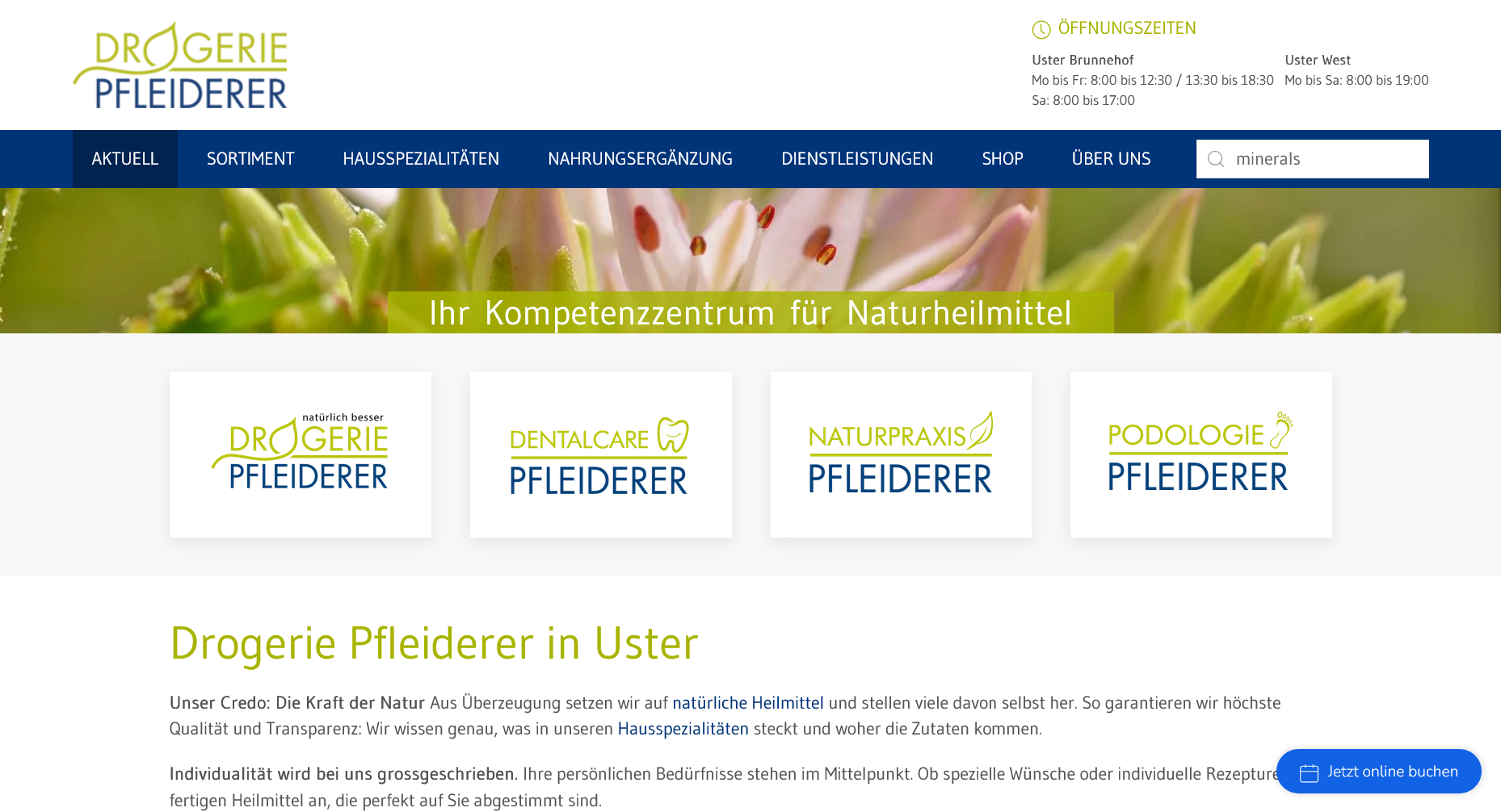 Website für Drogerie