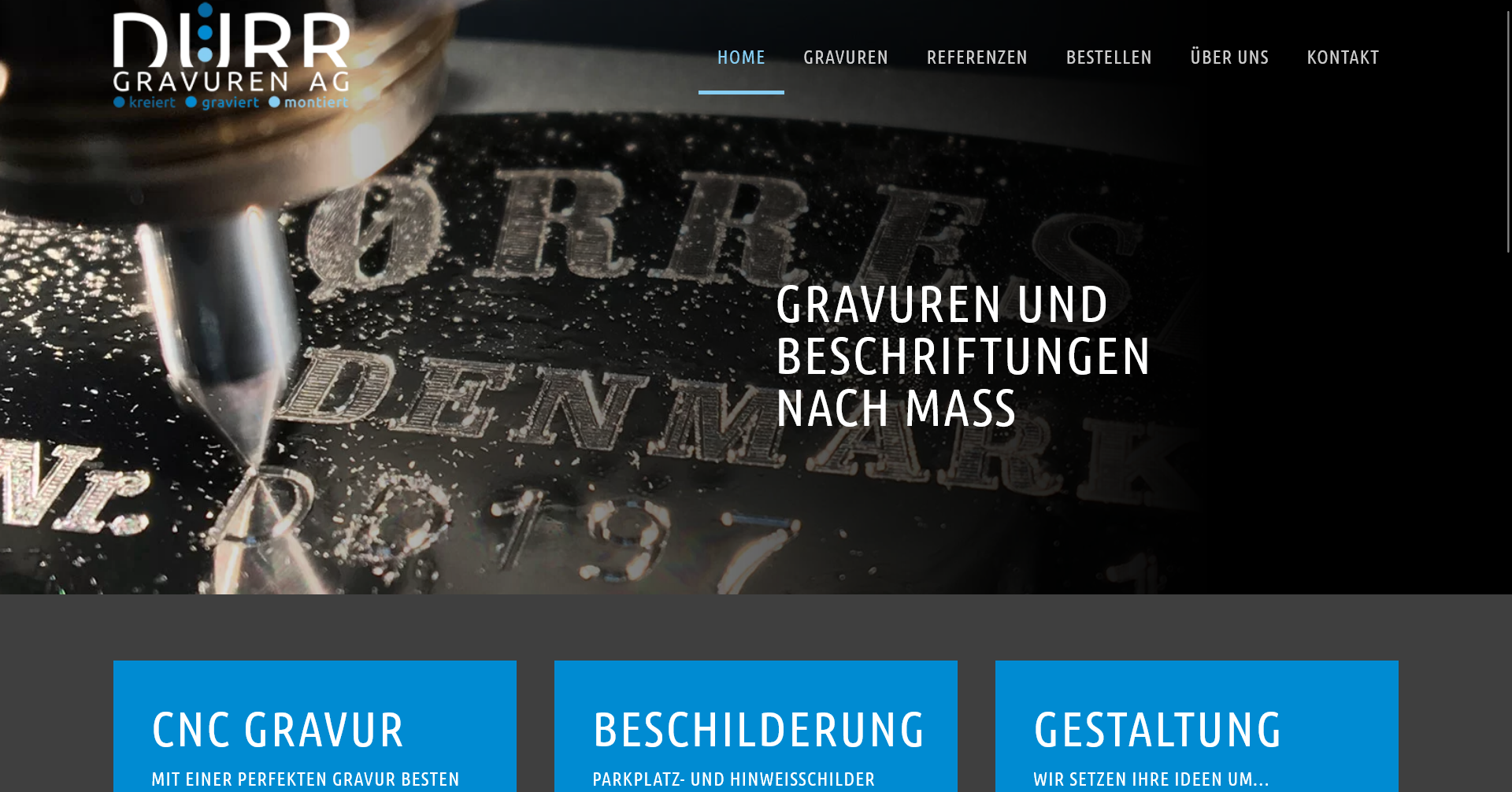 Website für Gravuren und Beschriftungen