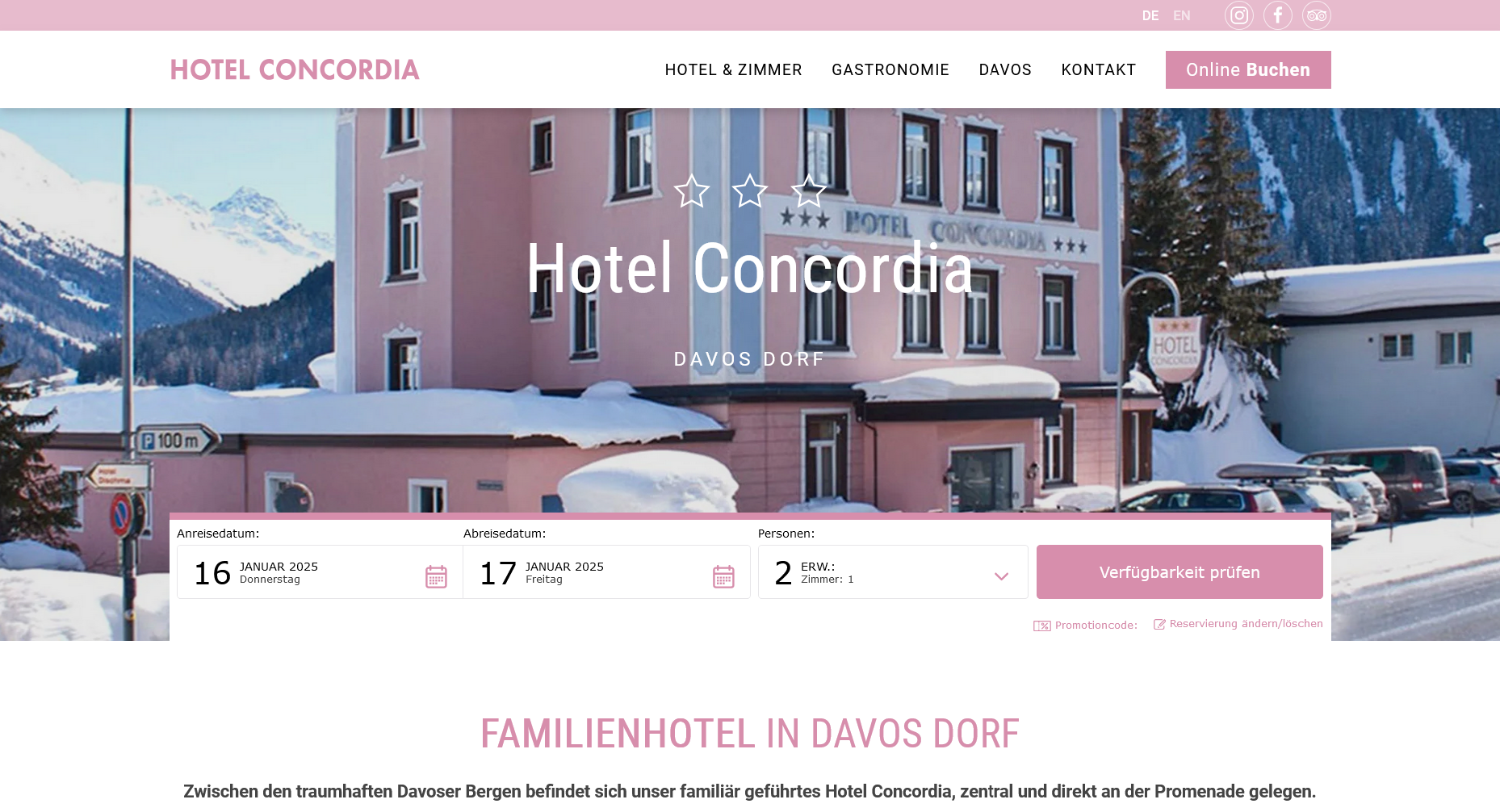 Webseite für Hotel in Davos