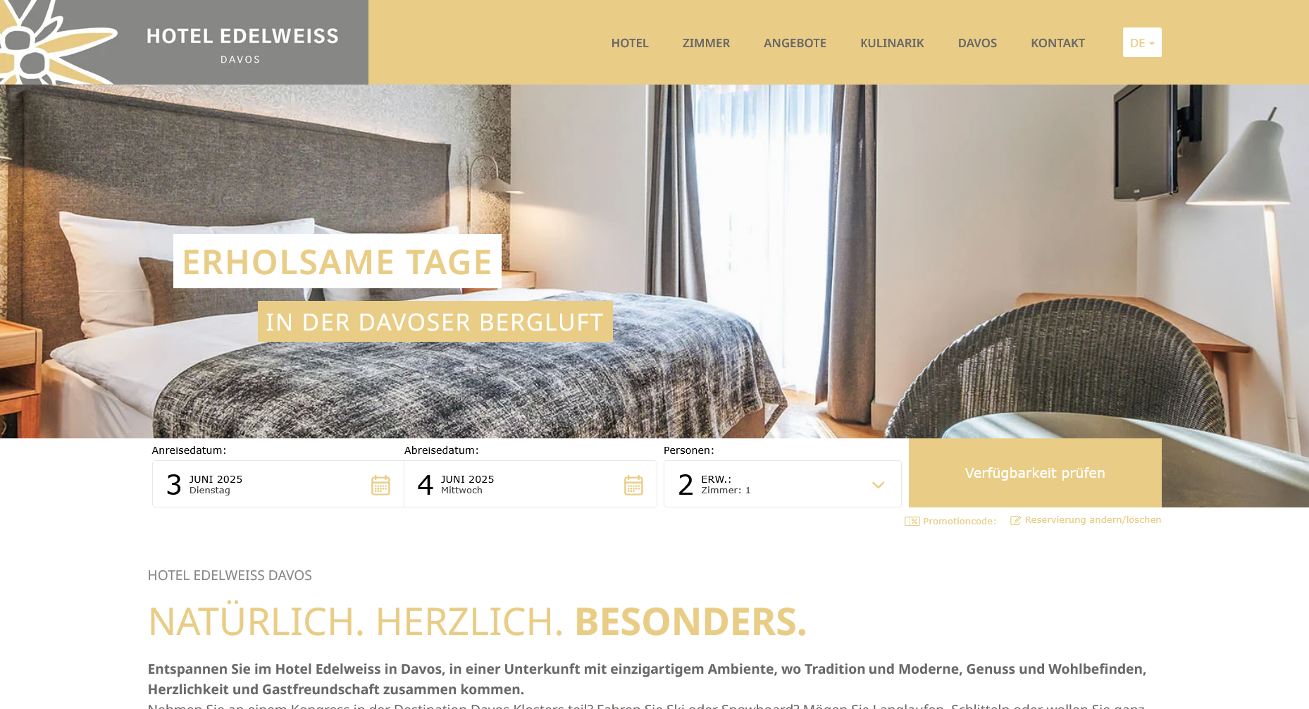 4-sprachige Webseite für Hotel in Davos