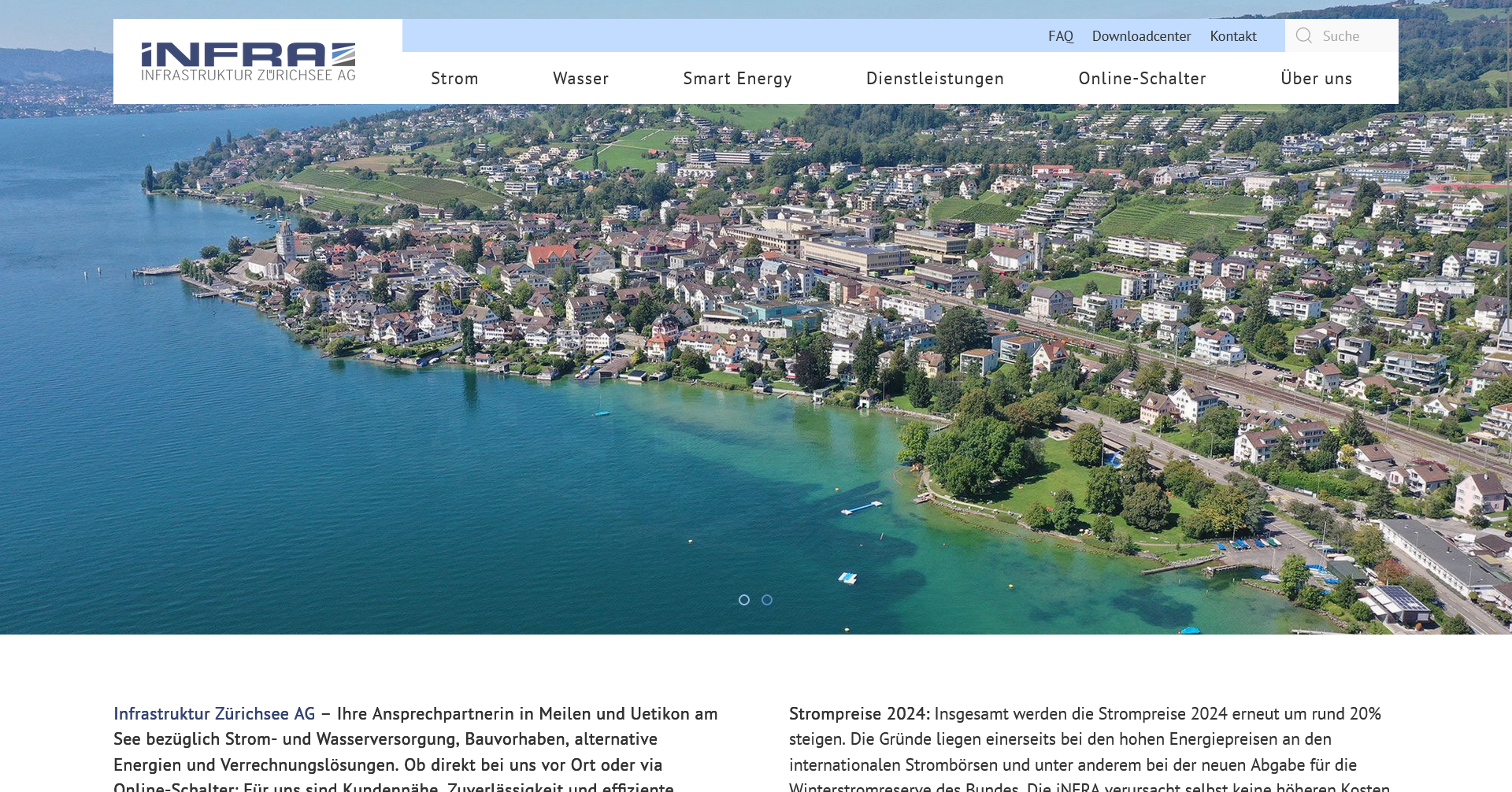 Website für Strom- und Wasserversorgung