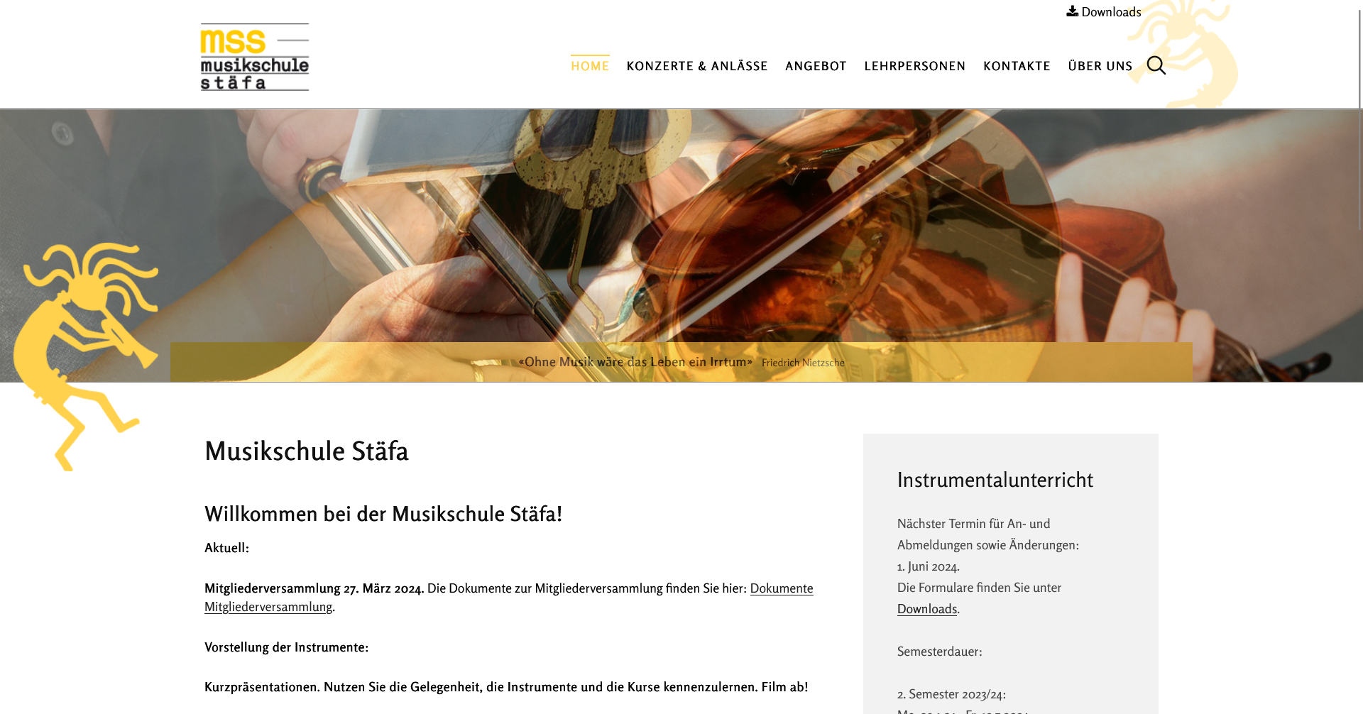 Website für Musikschule Stäfa