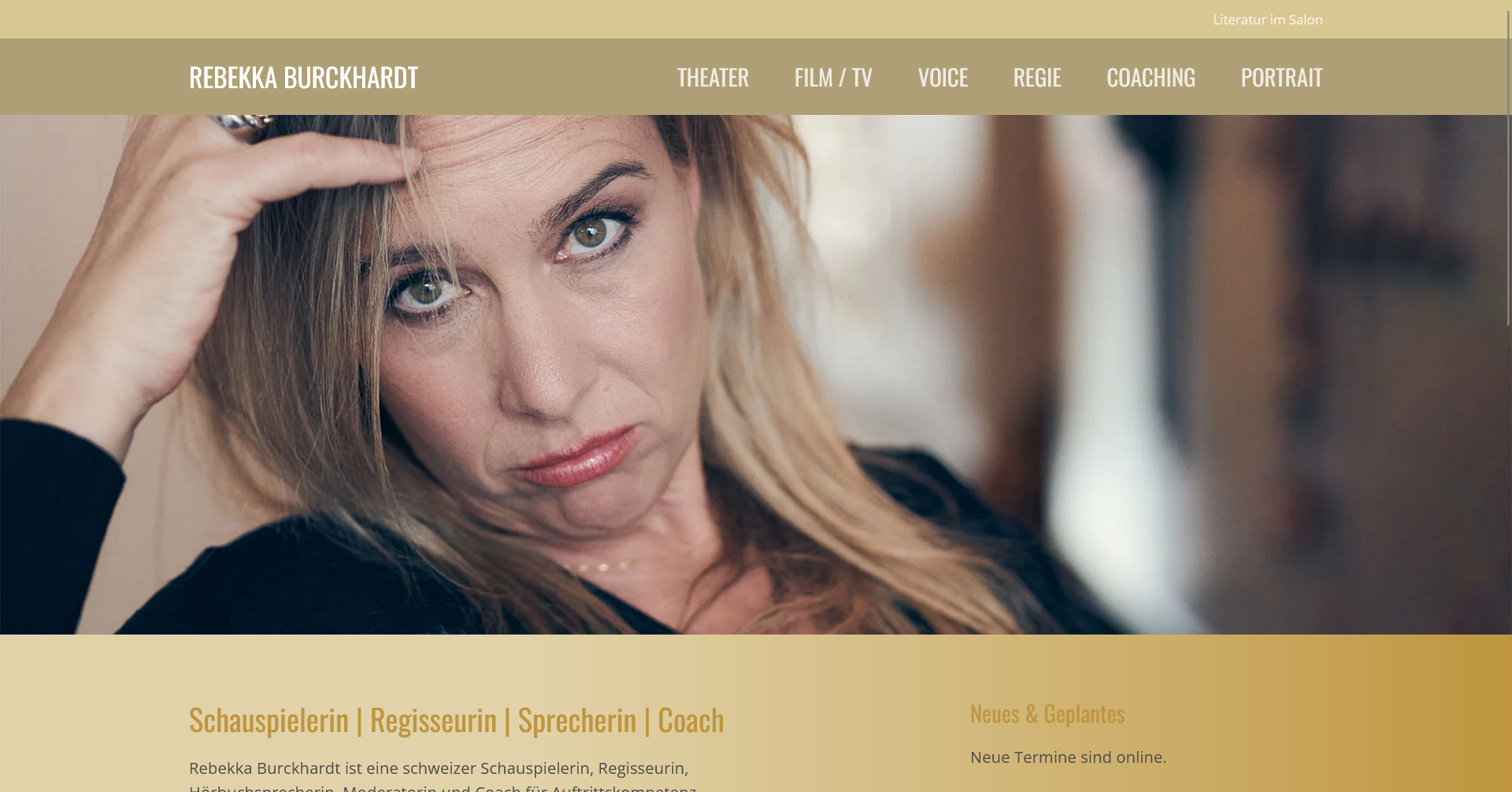 Website für Schauspielerin Rebekka Burckhardt