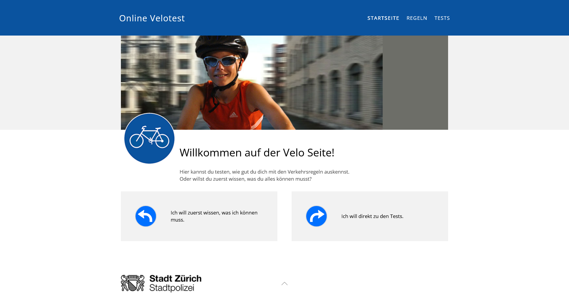 Velotest der Stadtpolizei Zürich