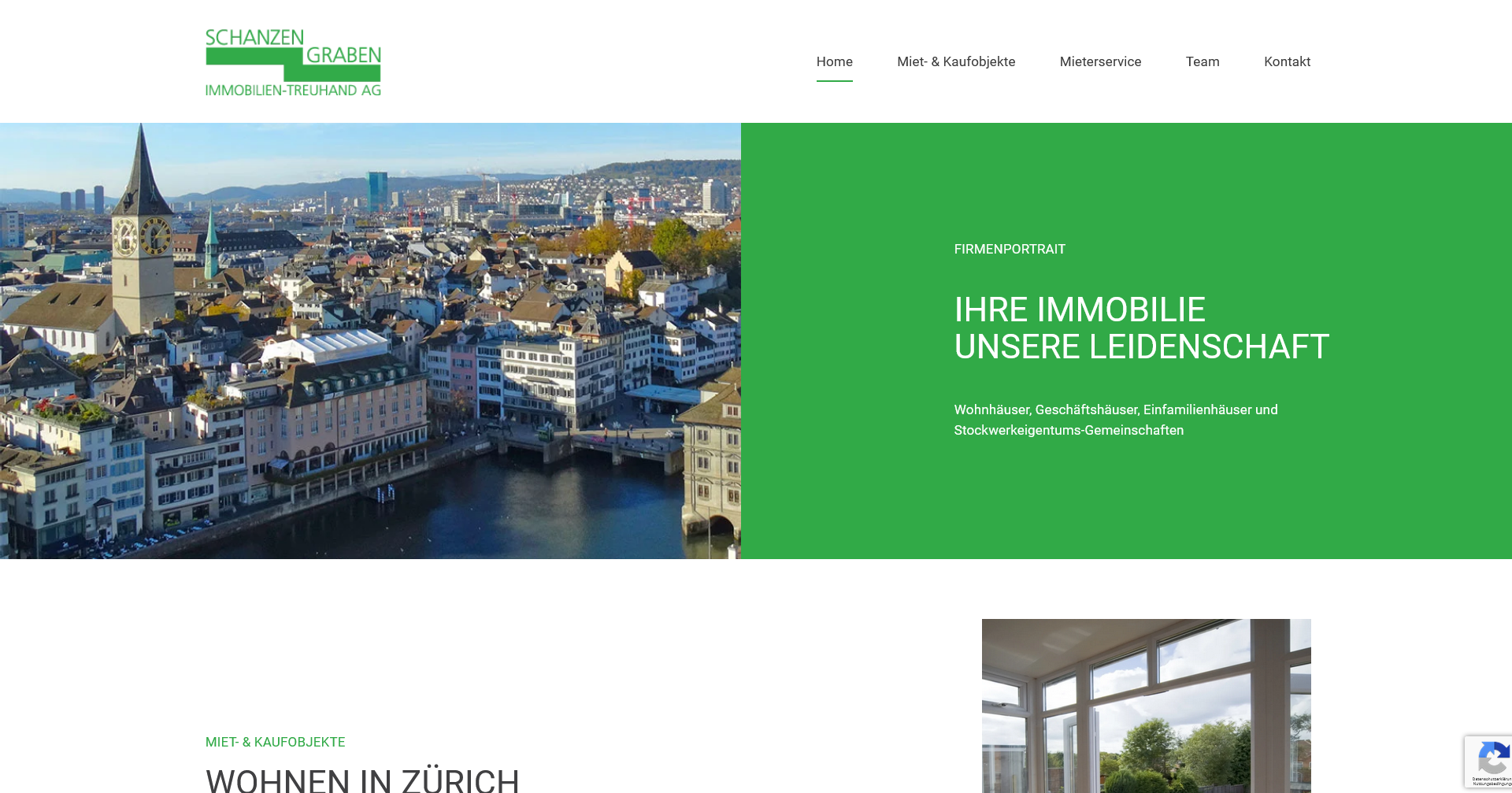 Website für Immobilien Treuhand Zürich