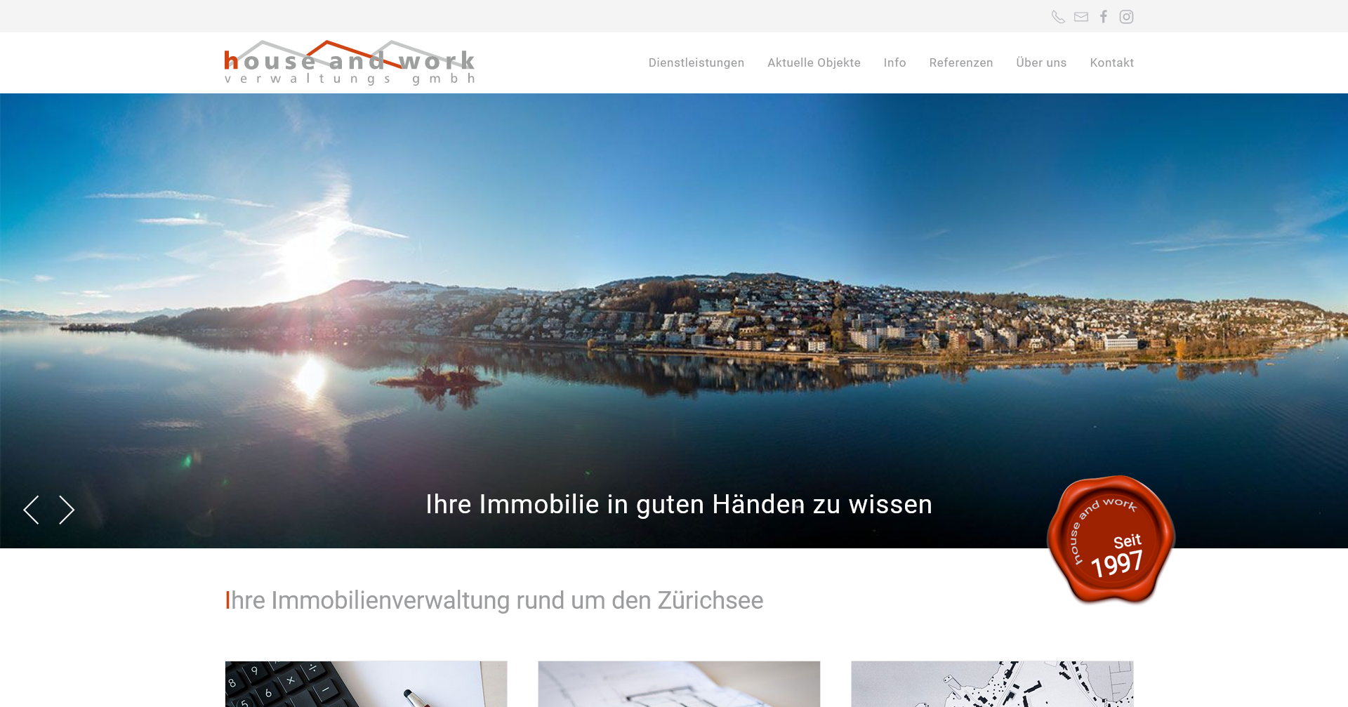 Website für Immobilien Verwaltung
